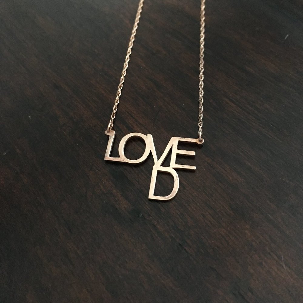 Loved Necklace by Jennifer Zeuner Jewelry - Rose Gold Vermeil
